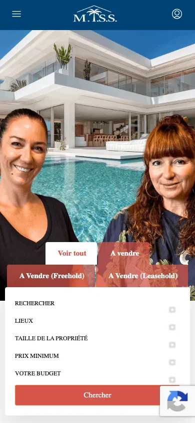 Miss Real Estate Samui — capture réelle du site mobile