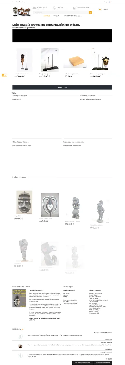 Calao Shop — desktop website screenshot