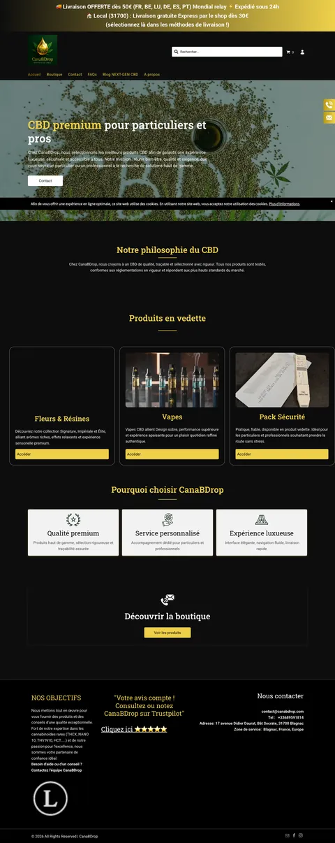 Canabdrop — desktop website screenshot