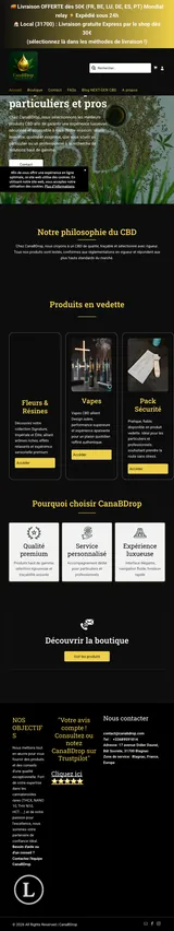 Canabdrop — mobile website screenshot