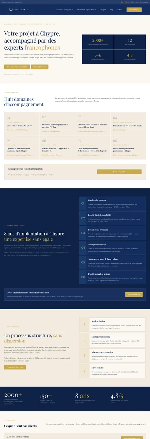 Chypre Conseils — captura de la web en ordenador
