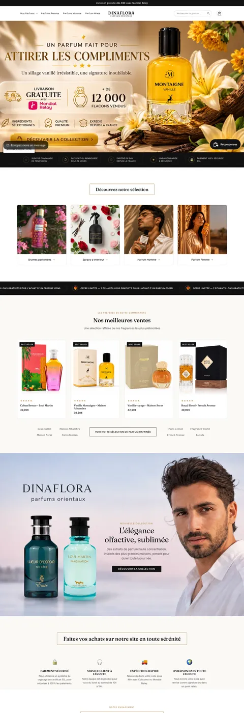 Dina Flora — desktop website screenshot