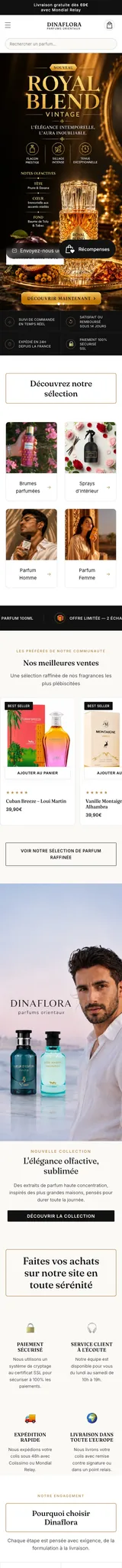 Dina Flora — mobile website screenshot