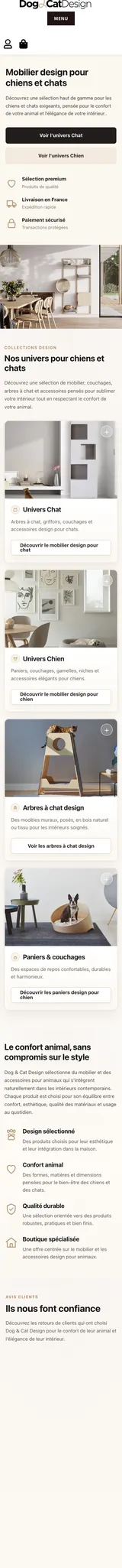 Dog and Cat Design — captura de la web móvil