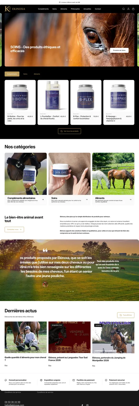 Ekinoxa — desktop website screenshot