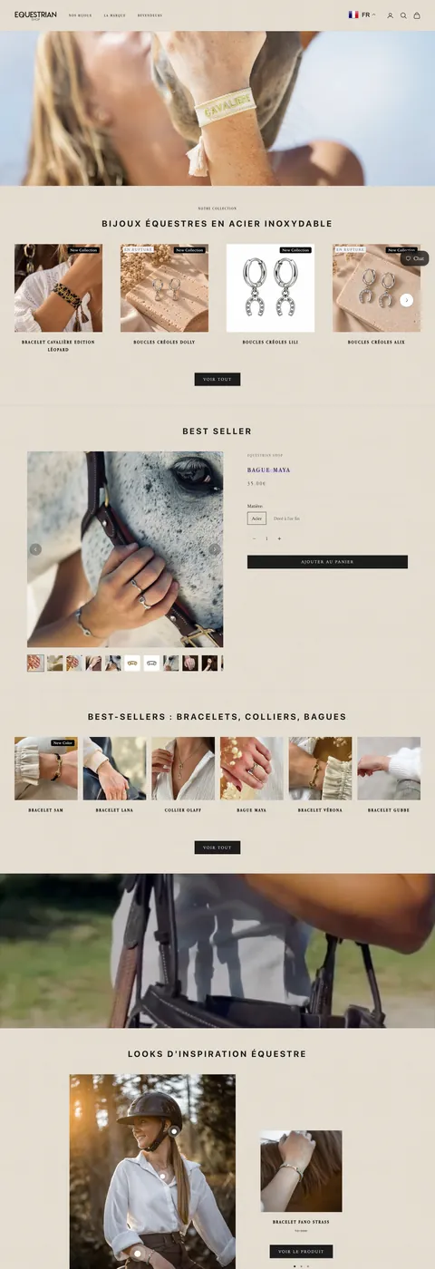 Equestrian Shop — desktop website screenshot