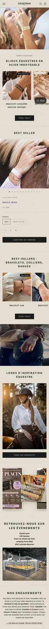 Equestrian Shop — mobile website screenshot