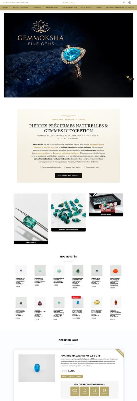 Gemmoksha — desktop website screenshot
