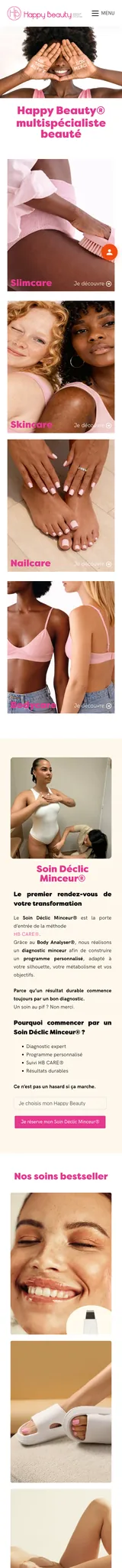 Happy Beauty — mobile website screenshot