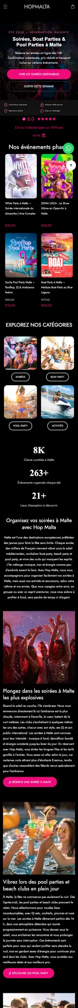 HopMalta — mobile website screenshot