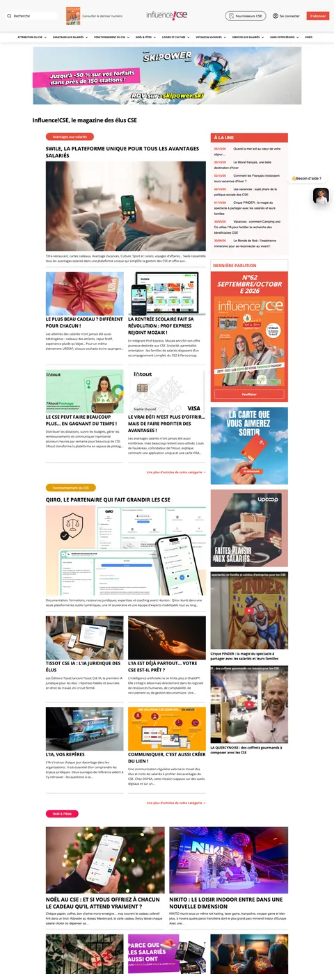 Influence!CSE — desktop website screenshot