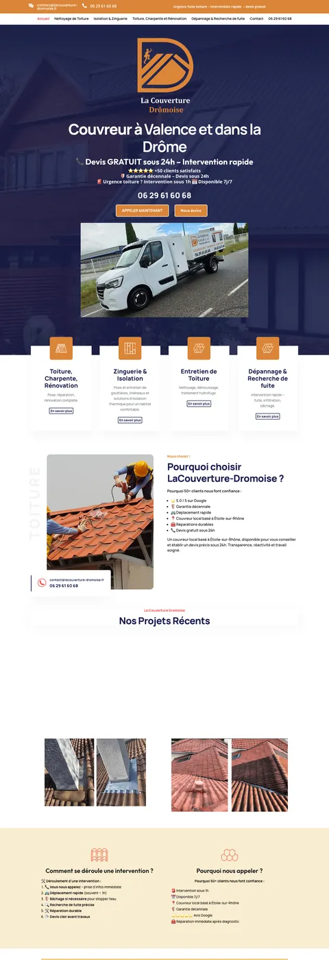 La Couverture Drômoise — desktop website screenshot