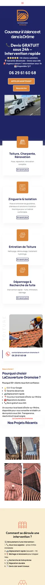 La Couverture Drômoise — mobile website screenshot