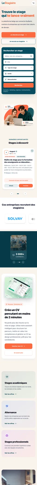 Le Stagiaire — captura de la web móvil