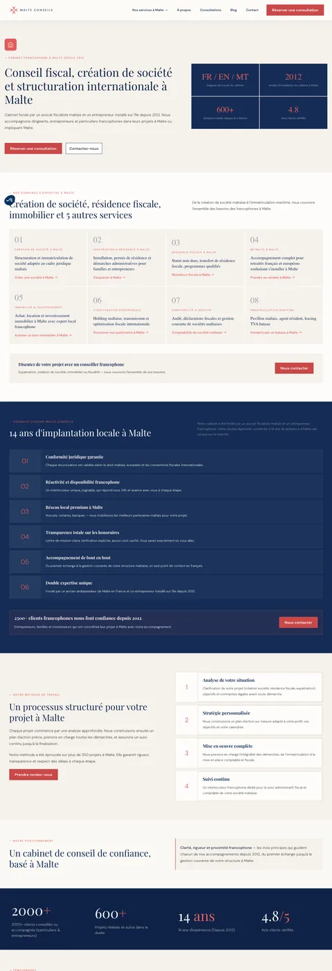 Malte Conseils — captura de la web en ordenador