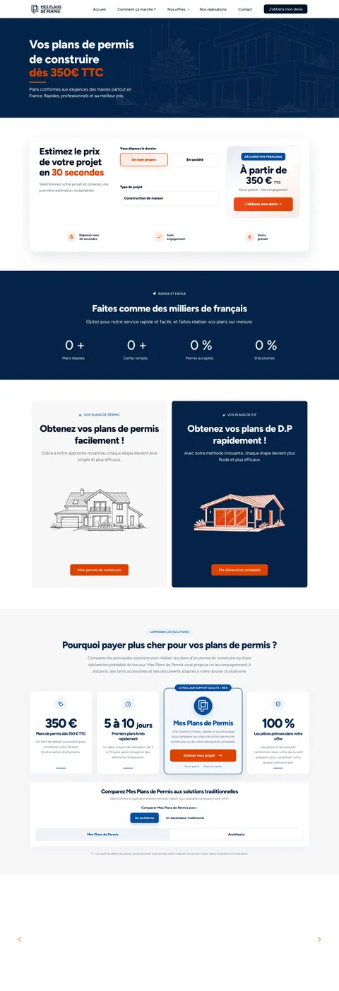 Mes Plans de Permis — desktop website screenshot
