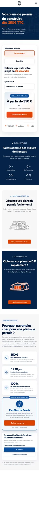 Mes Plans de Permis — mobile website screenshot