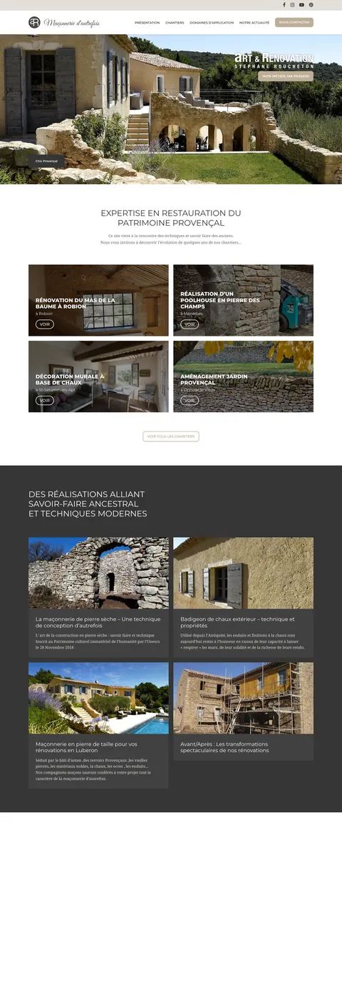 Rénovation Luberon — desktop website screenshot