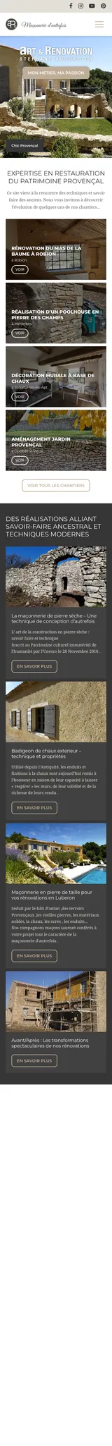 Rénovation Luberon — mobile website screenshot