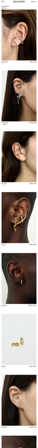 Lucas Bauer Jewellery — captura de la web móvil