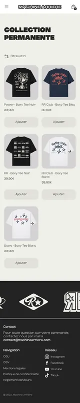 Machine Arrière — captura de la web móvil