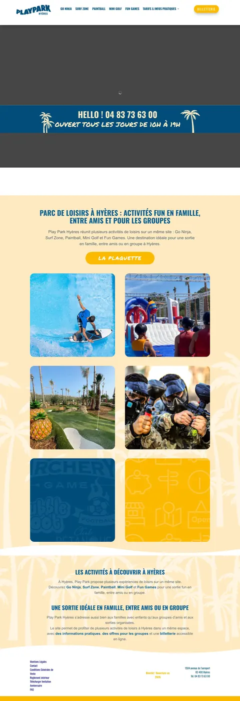 Playpark — captura de la web en ordenador