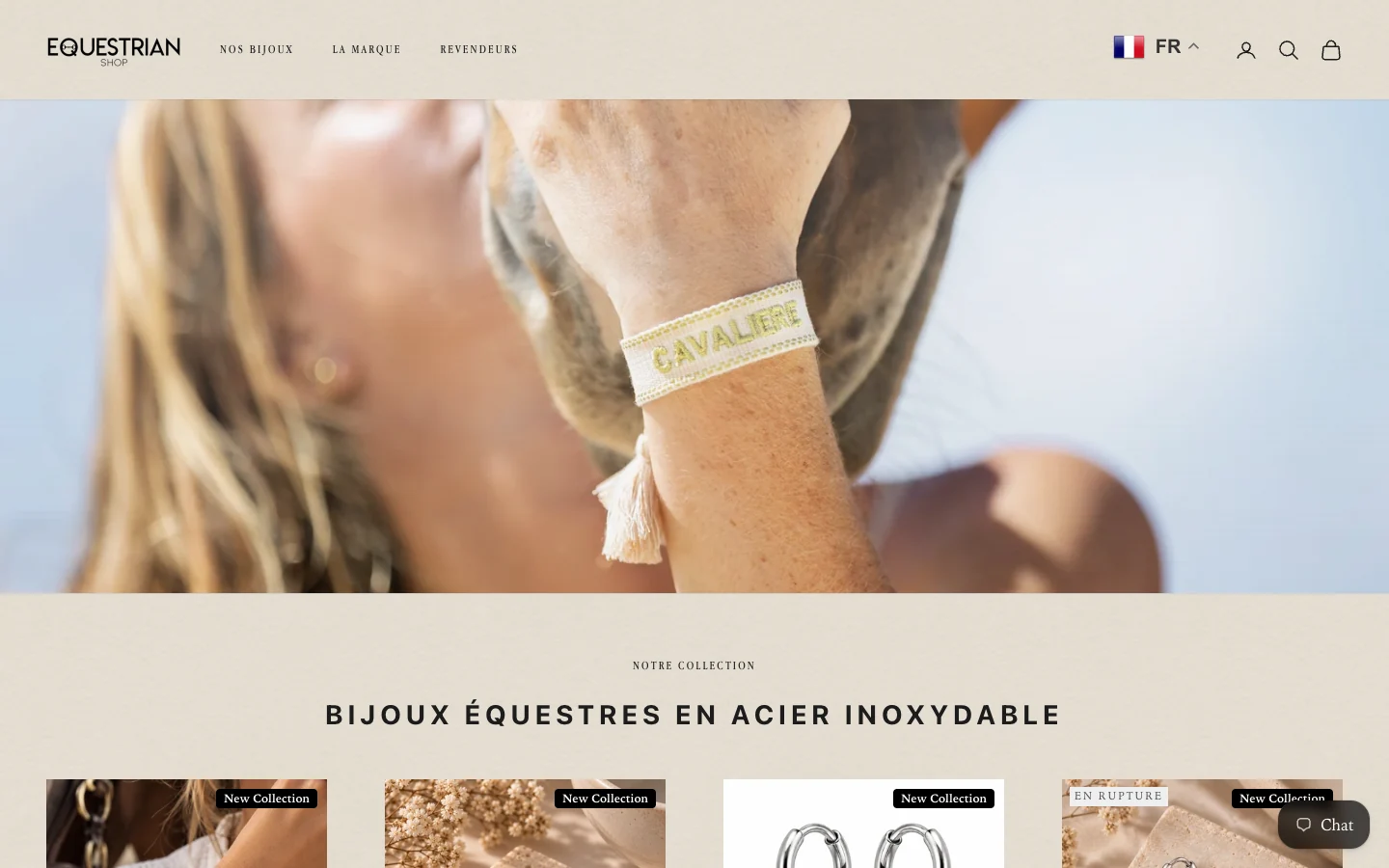 Equestrian Shop — site desktop, accueil