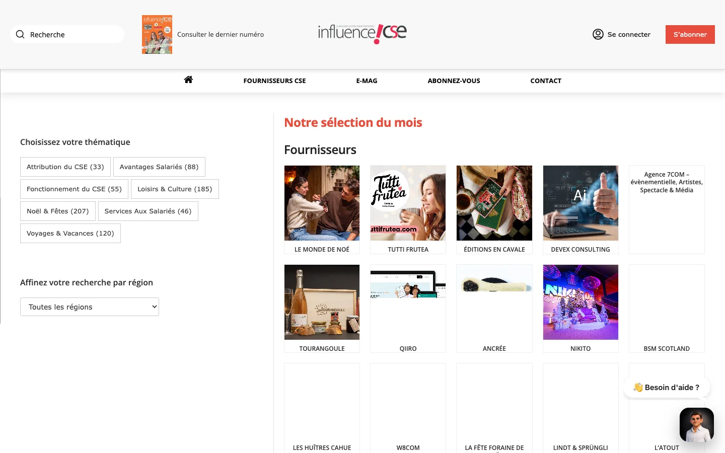 Influence!CSE — site desktop, page de détail
