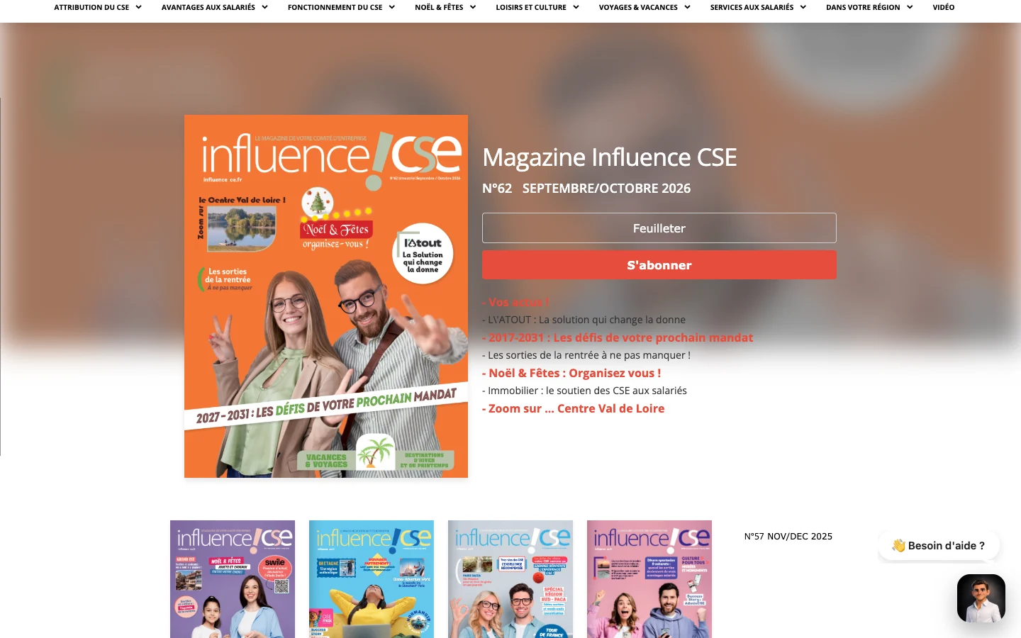 Influence!CSE — site desktop, page de détail