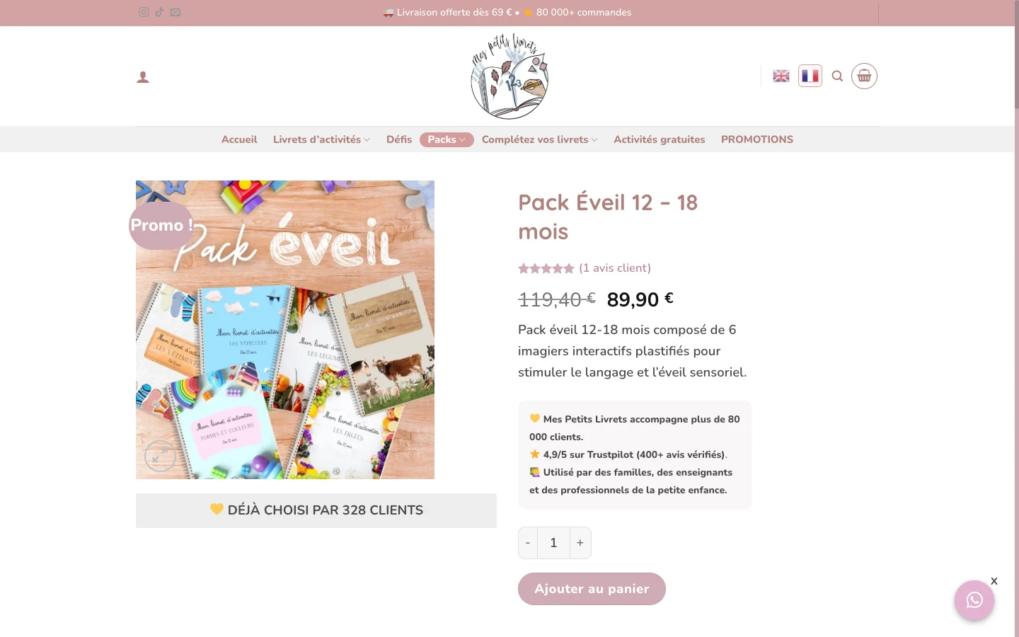 Mes Petits Livrets — site desktop, page de détail