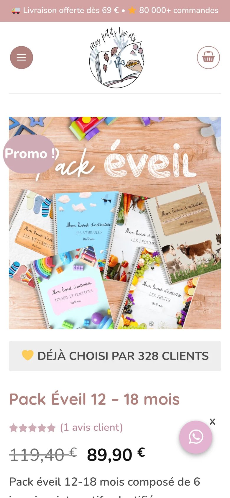 Mes Petits Livrets — site mobile, page de détail